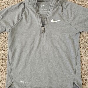 Nike Gray Quarter-Zip Dri-FIT Pullover